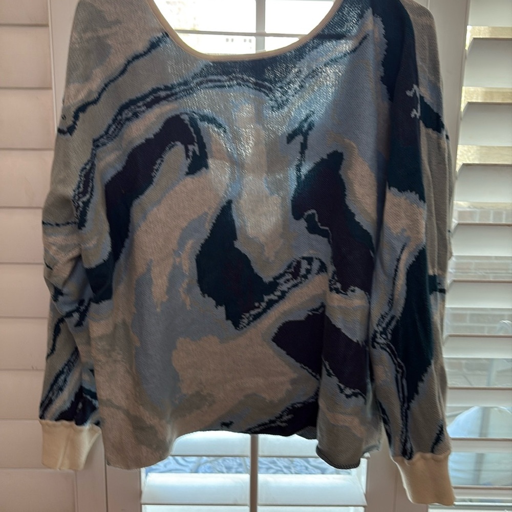 Daily Practice- Anthropologie Eaves of Blue sweater size L